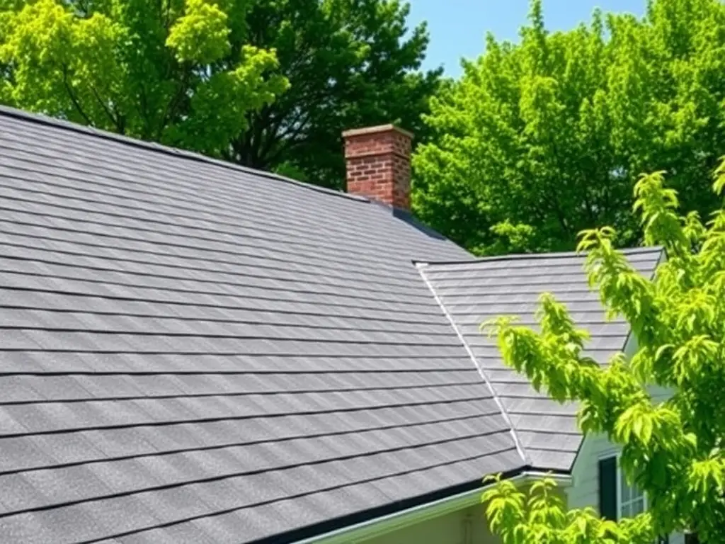 Toiture propre et sans mousse sous un ciel dégagé